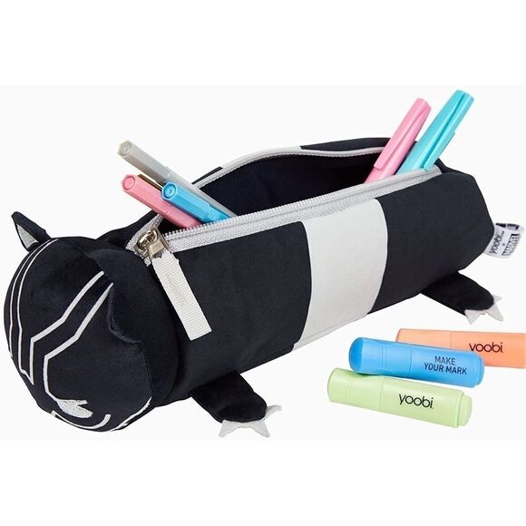NWT Yoobi x Marvel Kawaii Black Panther Pencil Barrel Plush Case - Picture 2 of 3